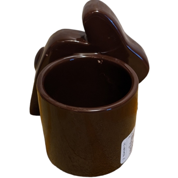 Dark Brown & White Bunny Rabbit Mini Planter or Votive Holder Set of 2 - Picture 11 of 15